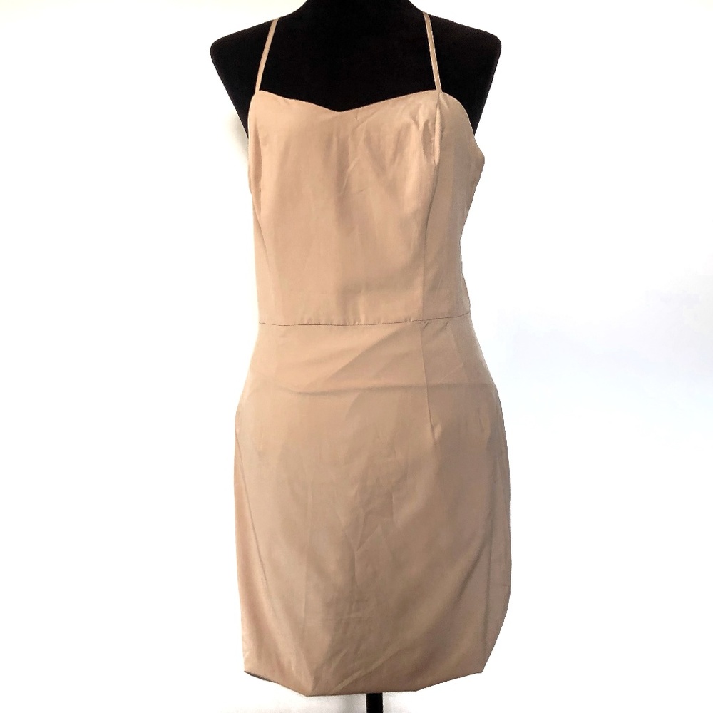 Bronx and Banco Nude Midi Dress Spaghetti Strap 10